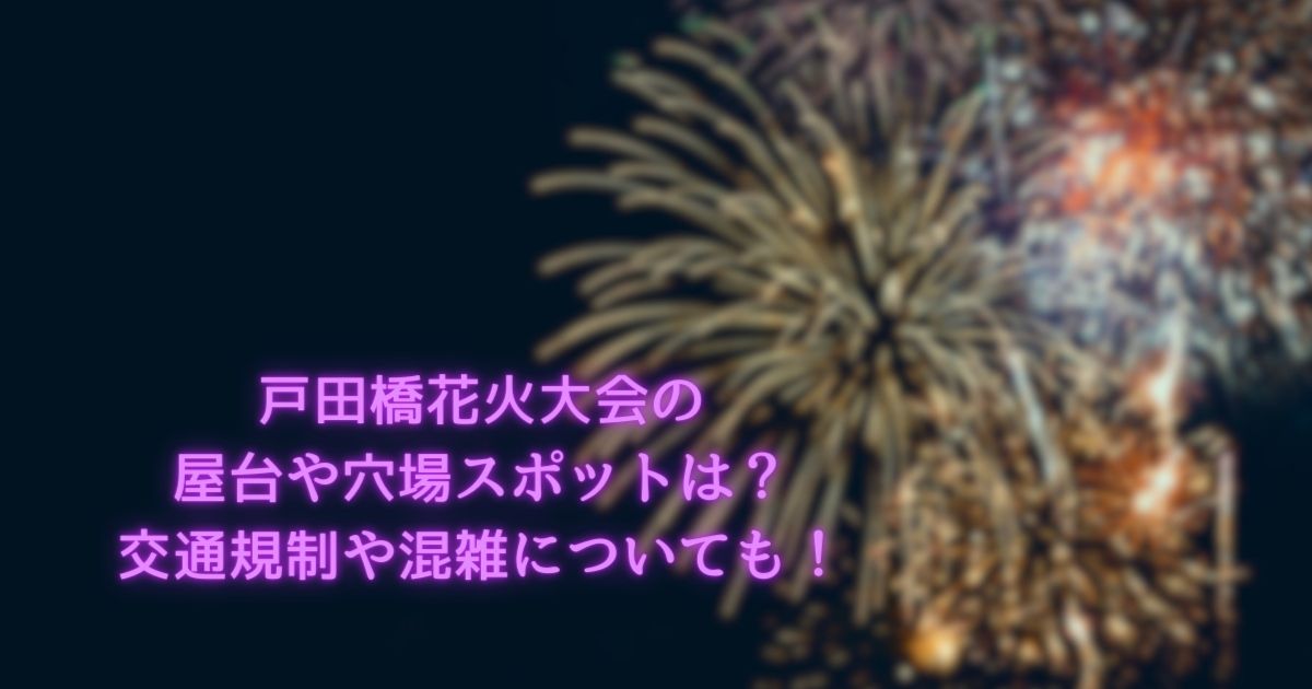 戸田橋花火大会の屋台や穴場スポットは？交通規制や混雑についても！